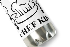 Chef Kid Stainless Steel Water Bottle - Black Logo - Image 2
