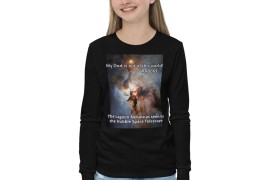 Out of This World Youth Long Sleeve Tee - Lagoon Nebula - Image 2