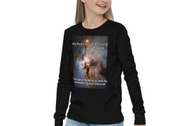 Out of This World Youth Long Sleeve Tee - Lagoon Nebula - Image 3